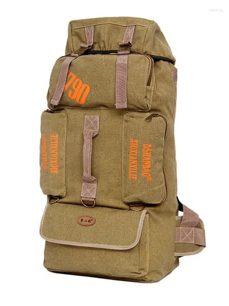 Sacs bouffés Super-Large 90L Capacité forte toile Travelpacks Backpacks Rucksack Simplicité Sac à bagages à main Cross-sac 3 Couleurs