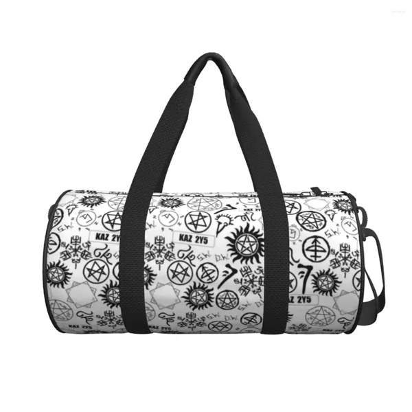 Bolsas de lona Símbolos sobrenaturales Bolsa de viaje Moda Grande Deporte Oxford Masculino Femenino Personalizado Gimnasio Equipaje Lindo Fitness