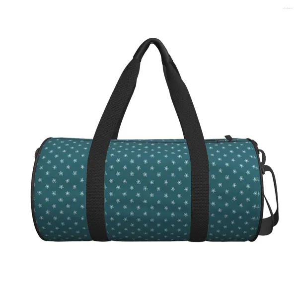 Sacs Duffel Minuscule Sac de voyage floral Turquoise Fleurs mignonnes Grand Sport Oxford Hommes Femmes Custom Gym Bagages Fitness