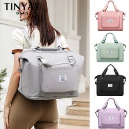 Sacs Duffel TINYAT Pliable Femmes Voyage Sac À Dos Grande Capacité Dames Sac Sport Gym Yoga Étanche Bagages Weekender Sac À Main 231216