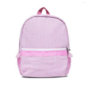 Duffel Bags Todder School Ruffle Seersucker Backpack Travel Set met cosmetische tas Weekender Duffle Plaid Gingham Dom103