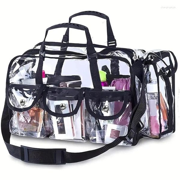 Bolsas de lona bolsa de viaje transparente para mujeres maquillador transparente de gran capacidad Viajes de gran capacidad para el organizador Baño de almacenamiento de baño Lavado