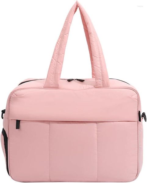 Bolsas de lona bolsa de viaje para mujeres acolchada nylon weekender gimnasio hemparillo con compartimento de zapatos durante la noche