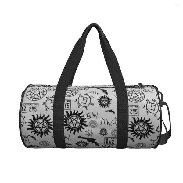 Sacs sacs de voyage de voyage Symboles surnaturels gym de mode oxford sportive grand sac à main imprimé fitness pour une femme masculine