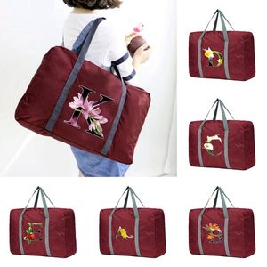 Plunjezakken reistas unisex opvouwbare handtassen organisatoren grote capaciteit draagbare bagage bloem kleurpatroon accessoires duffel
