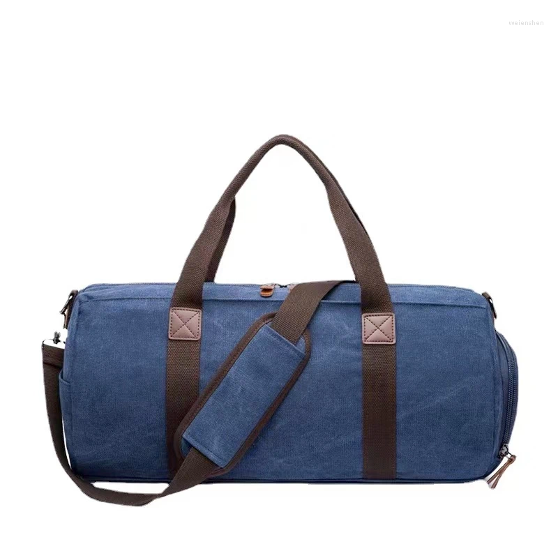 Duffel Bags Travel Bag With Shoe Compartment Canvas Portable Slung Luggage Trend Shoulder