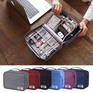 Sacs polochons Voyage Câble Sac Portable Universel Numérique USB Cartes SD Organisateur Cordon Chargeur Fils Batterie Cosmétique Zipper Stockage