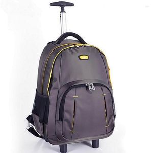Plunjezakken reizen rollende bagage rugzak nylon internaatzak met wielen cabine koffer wheel trolley backpac