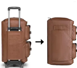 Duffel -tassen reispaktas kleding opslag met wielen draagbaar en modieuze schoencompartiment afneembare hendel