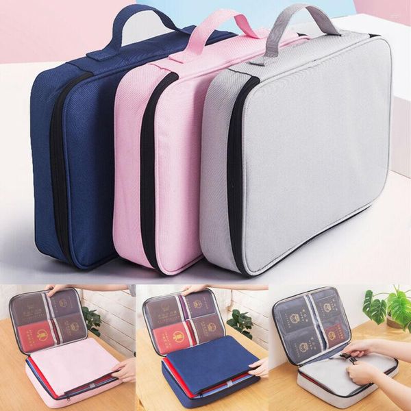 Bolsas de lona Bolsa de almacenamiento impermeable de viaje Organizador de archivos de documentos Bolso de mano con cremallera