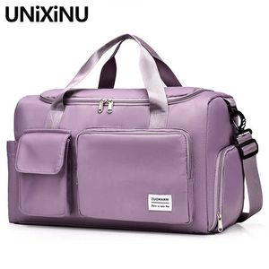 Bolsas de lona UNIXINU Carry On Travel Duffle Bag Shoulder Weekender Overnight Bags con compartimento para zapatos Sports Gym Tote Bags para mujeres J230327