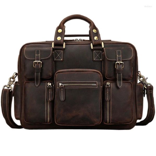 Sacs polochons Vintage Crazy Horse sac de voyage en cuir véritable hommes bagages de voyage mâle Duffle porter fourre-tout sac à main grand M038