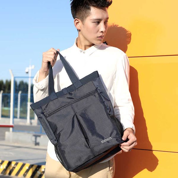 Sacs polochons imperméable à l'eau en nylon sac à main pour hommes grande capacité léger homme sac à bandoulière élégant décontracté de haute qualité noir Bolso Hombre 230309