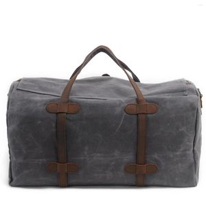Plunjezakken Gewaxt canvas Reizen Heren Handtassen Grote capaciteit Vintage stijl Dames Outdoor Trip Camping Bag Bagage