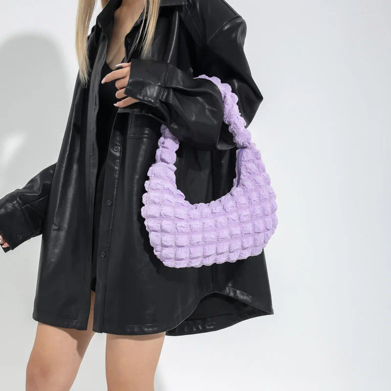 Вещевые сумки, женская сумка-хобо, объемная сумка-пузырь, симпатичная сумка под мышками, кошелек, плиссированное плечо