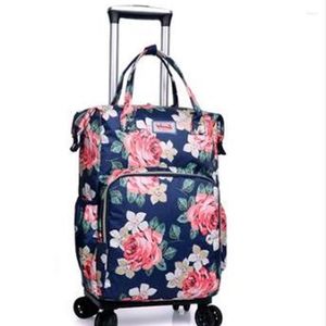 Sacs polochons femmes voyage Trolley sacs à dos sur roues bagages Oxford sac à dos à roulettes avec