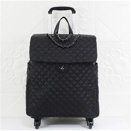 Duffel Bags Women Travel Trolley Bagage Bag 20 inch Wheel Laptop Business Spinner koffer op wielen