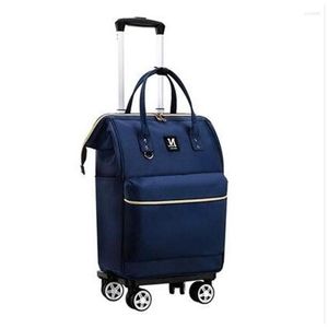 Sacs polochons Femmes Trolley Sacs à dos Bagages de voyage Roues Oxford Rolling Wheeled Backpack
