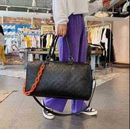Duffel Diseñador de diseño de bolsas de viaje en bolsas de equipaje Men Basketball Telets Keepall 55cm Bolso de bolso transparente Bolsas de lona para mujeres