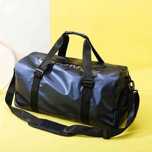 Bolsa de lona impermeable de alta calidad Oxford Sport Gym Bag Men Weekender Duffle Bag Equipaje de noche Zapato de viaje Unisex 220626