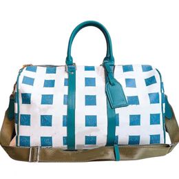 Bolsas de lona de alta calidad para mujer, bolsa de viaje de 45 CM para hombre, maleta clásica con ruedas, conjunto de equipaje de mano, bolso Unisex, bolso de mano M34