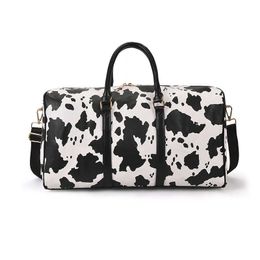 Duffle Bagss Nouveau sac de voyage à courte distance grande capacité imprimé léopard contraste fourre-tout une épaule portable sport fitness 230316