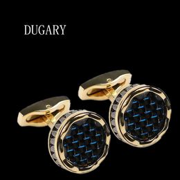 DUGARY luxe chemise boutons de manchette pour hommes marque boutons de manchette boutons de manchette gemelos haute qualité rond mariage abotoaduras bijoux