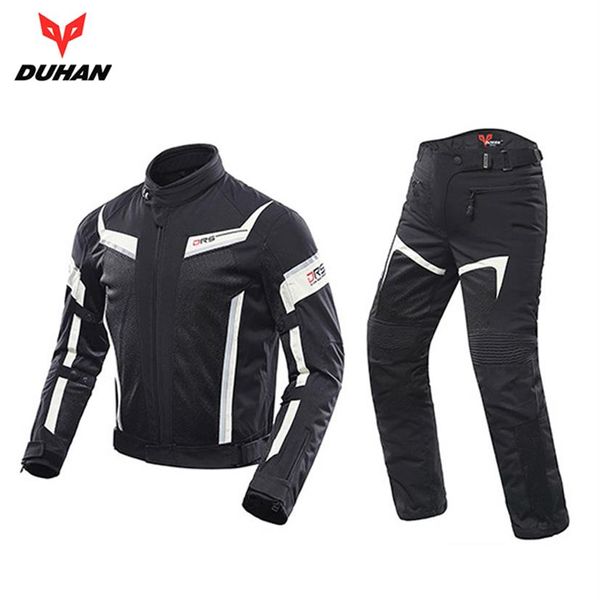 DUHAN, chaqueta de motocicleta para hombre, pantalones, chaqueta de carreras transpirable, combinaciones de Moto, conjunto de ropa de montar D-063086