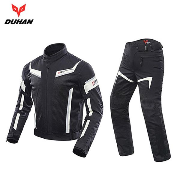 DUHAN Chaqueta de motocicleta para hombre + Pantalones Chaqueta de carreras transpirable Conjunto de ropa de montar con combinaciones de moto, D-06 314v