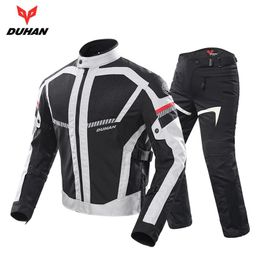 DUHAN Moto Vêtements Veste Pantalon costume Été Moto Manteau Hommes Motobike Équipement De Protection Respirant Mesh Vêtements Réfléchissants D-2239M