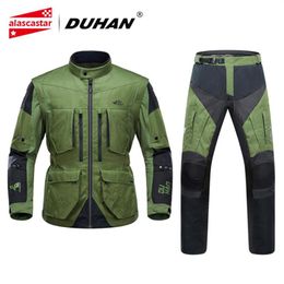 DUHAN Motorjas Mannen Ademend Jaqueta Motociclista Moto Motocross Jas Motorrijden Jassen Beschermende kleding Set311F