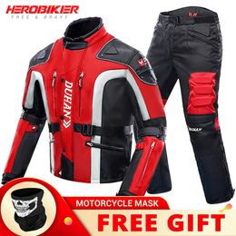 DUHAN Veste de moto coupe-vent équipement de protection Chaqueta Moto Motocross veste pantalon ensemble réfléchissant Moto équitation course costume 240227