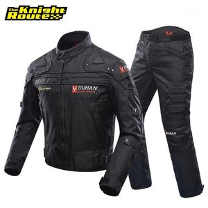 Duhan Winddicht Motorcycle Racing Pak Beschermende Gear Armor Motorfiets Jas + Motorfiets Broek Heup Protector Moto Kleding SET1