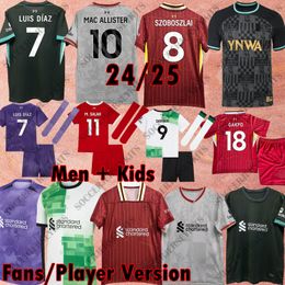 3xl 4xl voetbal jersey voetbalkits doelman Jersey 23 24 allister Szoboszlai gakpo darwin mohamed luis diaz Alexis Jersey Men Liverpoolf fc jersey 24 25 kinderen kit