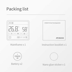 Duka Atuman LCD elektronische digitale temperatuur vochtigheid meter klok indoor buitenthermometer hygrometer weersensor