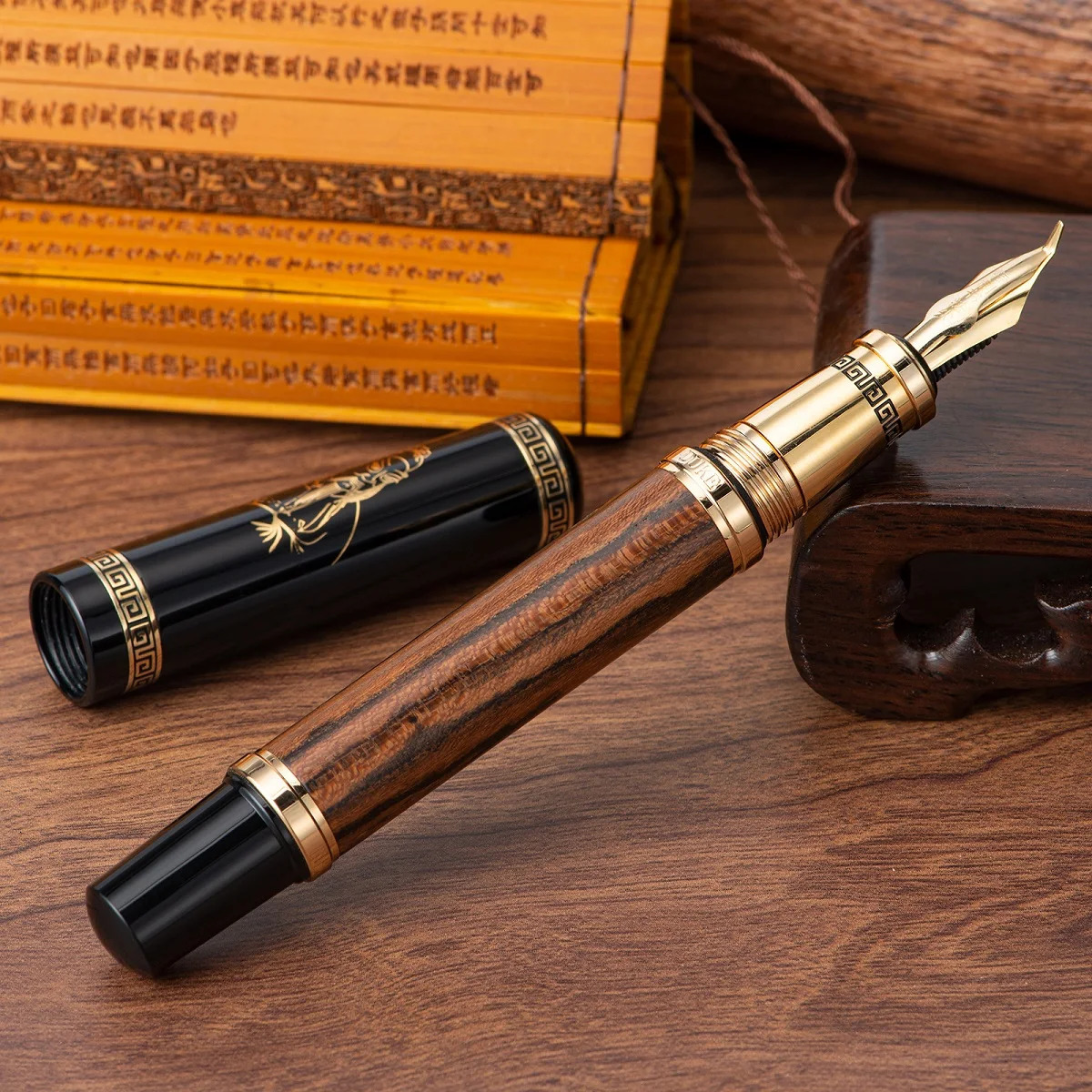 Duke 551 Wood Fountain Pen Calligraphy Bent Nib Big Size Metal Pen Natural Wood Handmited Writing Present Pen Ben 240307