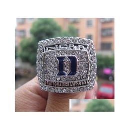 Bague de championnat de l'équipe nationale Duke Blue Devil S avec boîte en bois, cadeau souvenir pour fans de sport, vente en gros, livraison directe Dhfwx