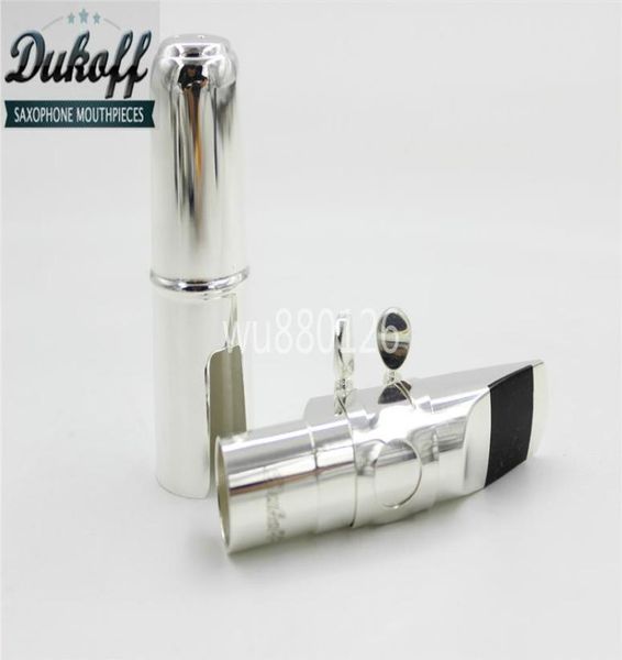 Dukoff Metal Silver plaqué buccal pour alto ténor soprano saxophone sax buse instruments accessoires taille 5 6 7 8 9334024672