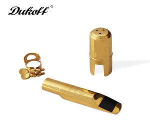 Dukoff saxofoon metalen mondstuk voor alt-tenorsaxofoon goudlak oppervlak messing muziekinstrument accessoires maat 9378355