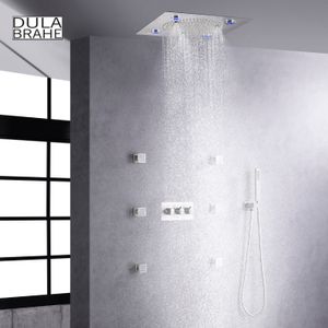 DULABRAHE – ensemble de robinets de salle de bains et de douche, monté au plafond, pomme de douche à pluie LED de 12 pouces, mélangeur de bain Spa, système combiné de Massage corporel