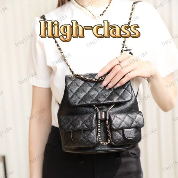 duma 10A TOP miroir qualité 19CM petit sac à dos en cuir véritable pièce d'or sac de créateur portefeuille sac à bandoulière noir sac fourre-tout sac à main shopping sac de mode femmes de luxe