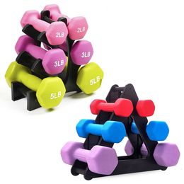 Dumbbells 1 van Dumbbell Bracket Triangle Stand kleine grote bladeren Dumbbell Holder Fitness Gym Equipment Accessoires Home Dumbbell Rack 230417