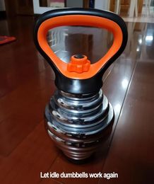 Dumbbells verstelbare kettlebell grip geschikt voor gewichtplaten Kettle Bell Home Gym Fitnessoefening spieren afhandelen Push Up Bar E6141471