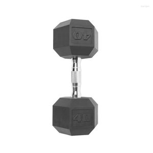 Mancuernas hexagonales recubiertas con mancuernas individuales, equipo de entrenamiento de 40 libras, mancuernas para gimnasio