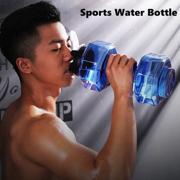 Mancuernas Botella de agua con mancuernas Deportes Fitness Beber para hombres Mujeres Taza de entrenamiento A prueba de fugas Bebedero para acampar al aire libre s 230307