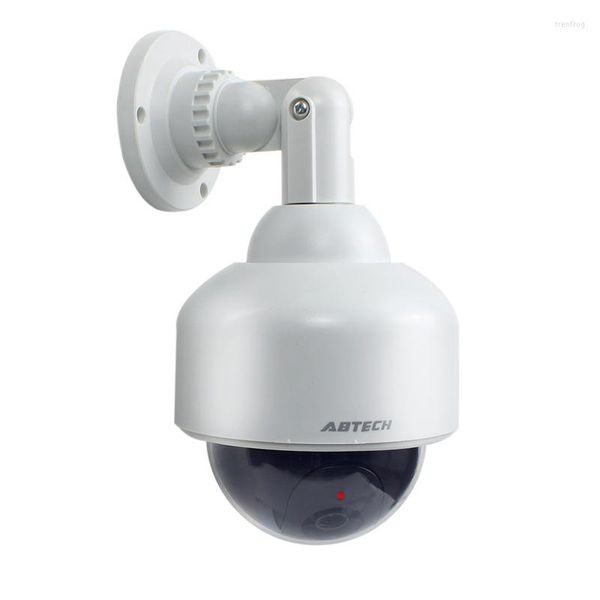 Fausse caméra dôme de sécurité factice avec 1 lumière LED rouge clignotante Système de surveillance CCTV Utilisation intérieure et extérieure