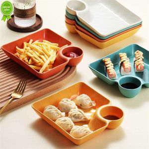 Knoedelbord met Verdeelde Saus Schaal Vierkante Serveerschaal Snack Schaal Sushi Schaal Fruitschaal Dessert Dienblad keuken servies