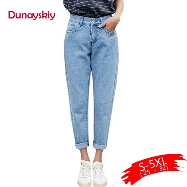 Dunayskiy Automne Jeans Femmes Souche Bleue High Taille Lâche Denim Jeans Femelle Pantalons Harem Pantalons Pantalons Jeunes Jeunes Pour Femmes 201223