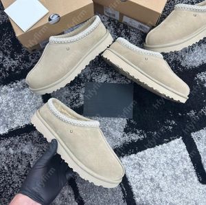 Designer Tasman Mosterdzaad tazz Slippers Kastanjebont Slippers Schapenvacht Shearling Tazz Nieuwe Muiltjes Dames Heren Ultra Mini Platform Laars Slip-on Schoenen