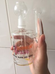 Dunkin Dabs American Runs Dabs Mini Glass Bong Water Rookpijpen helling Recyler Water Rookpijpen 14 mm Water Pijp Bongs met komnagel